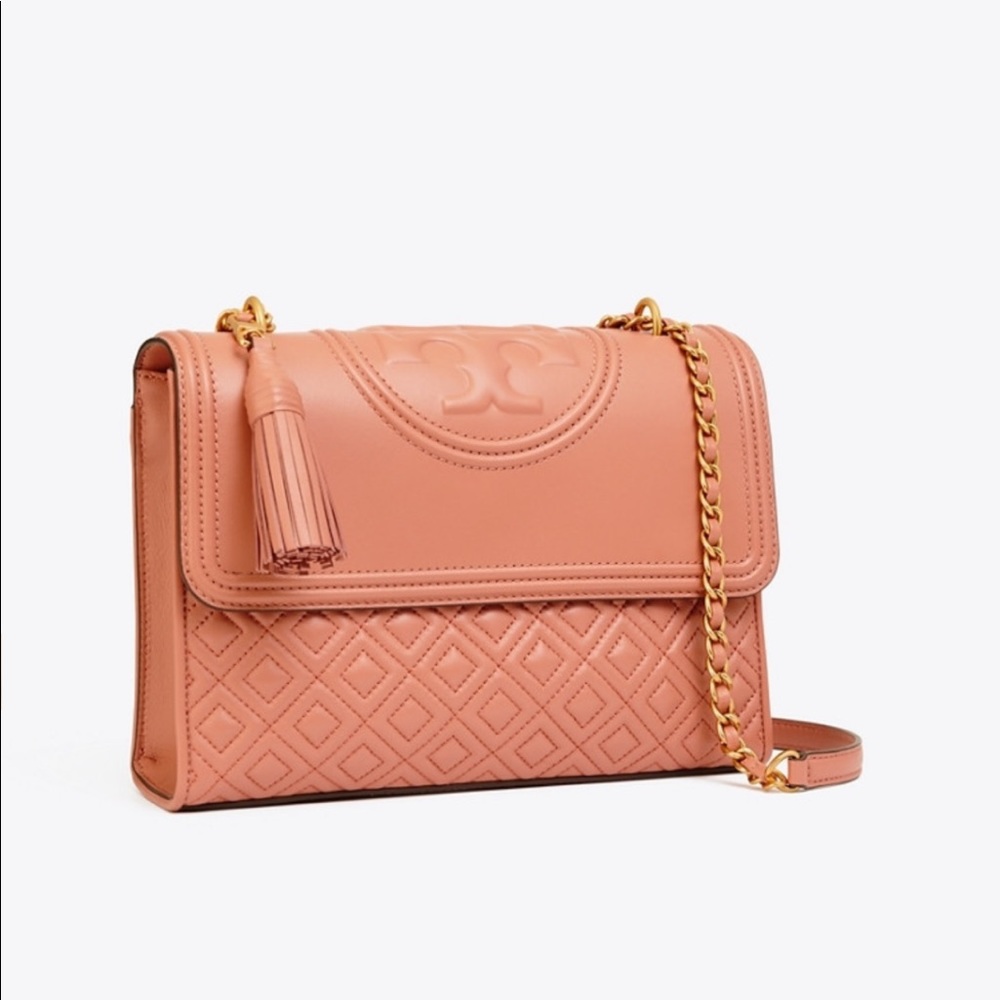 TORY BURCH pink Fleming convertible shoulder bag